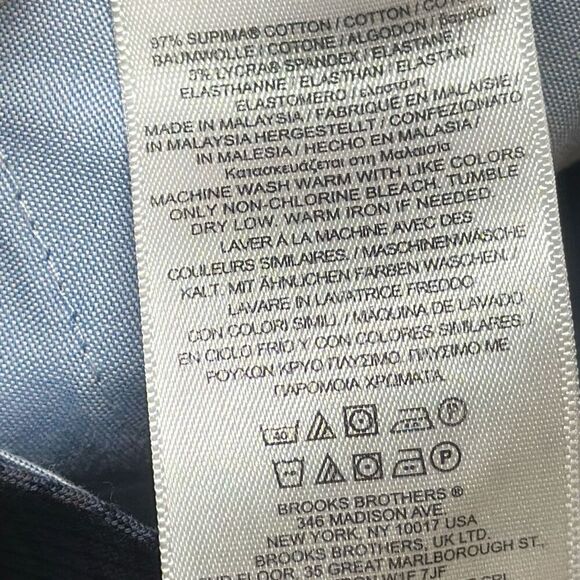 Brooks Brothers Mens Lightweight Advantage Chino Clark Blue Stretch Pants W36/L3 - Picture 9 of 10
